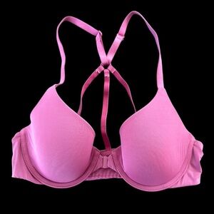 Victoria’s Secret 32 B Purple Lightly Lined Demi Front Close Bra T Shirt Strappy